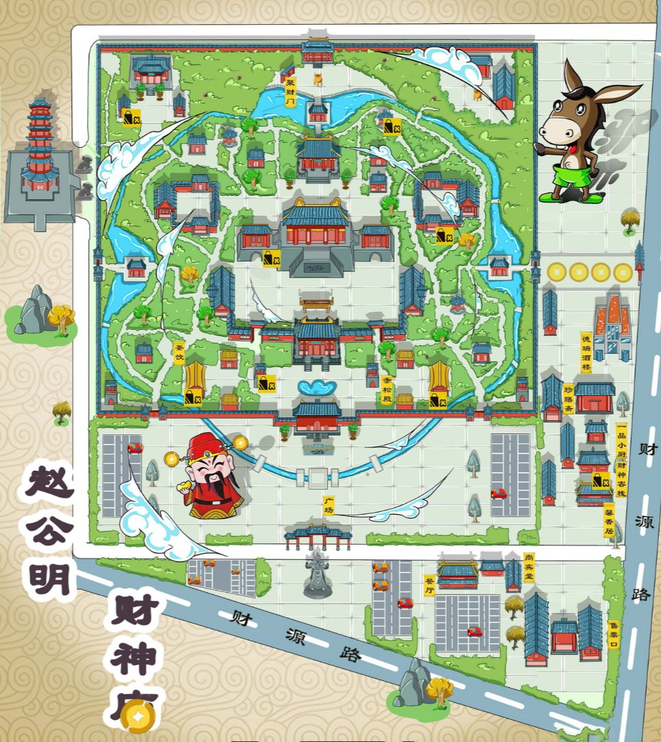 黄浦寺庙类手绘地图